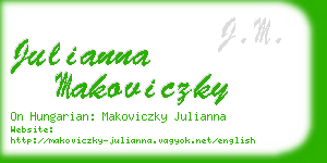 julianna makoviczky business card